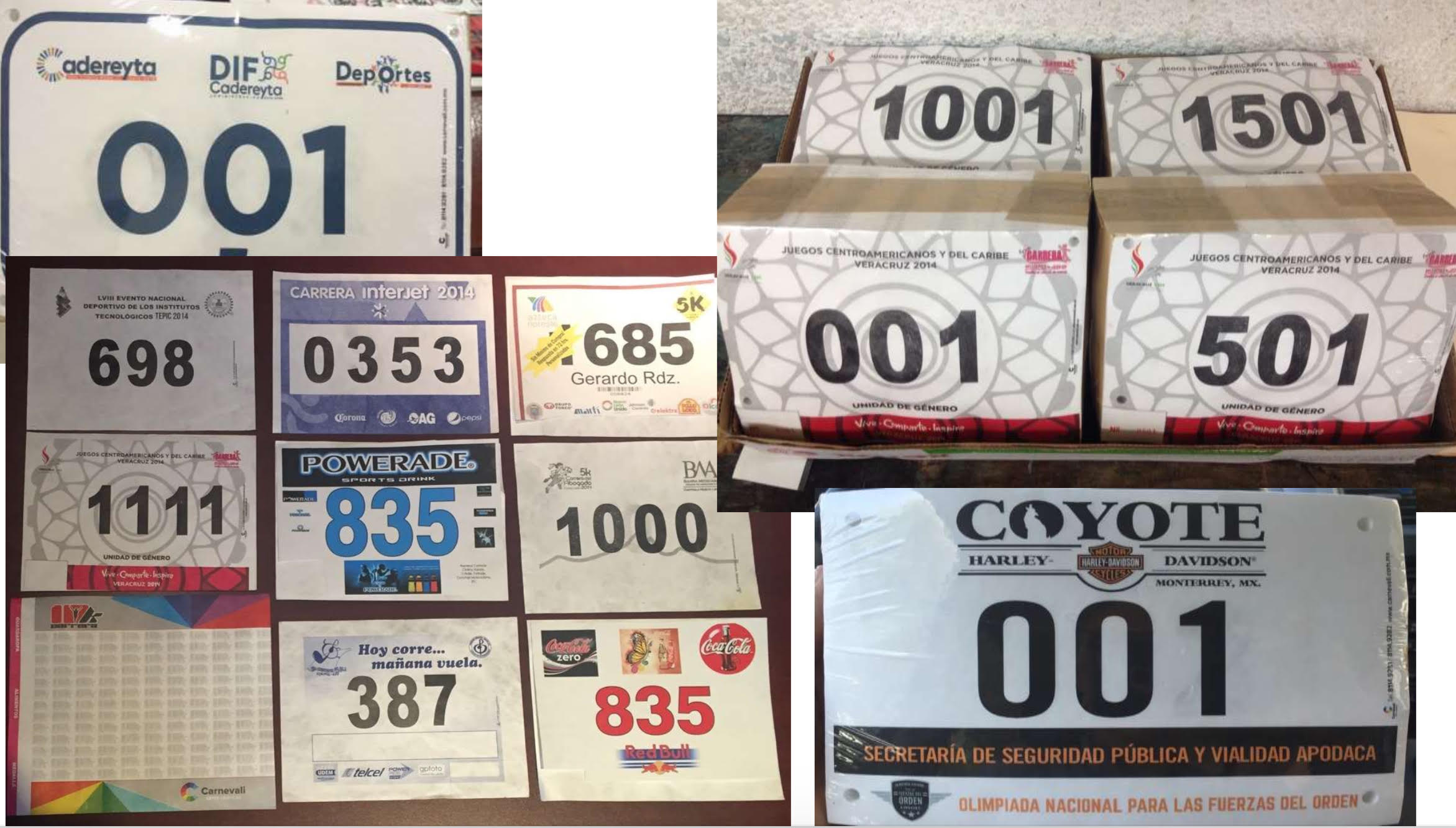 Fotografía de Números de corredor, una de las impresiones profesionales que hace Carnevali 